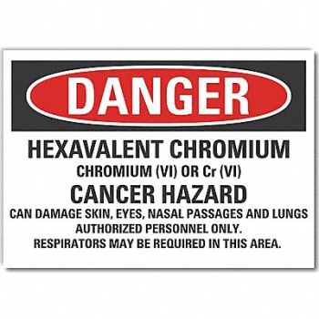 LYLE Hexavalent Chromium Rflct Lbl 5x7in, 64PH88