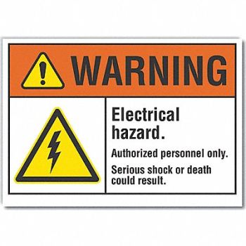 LYLE Elec Hazard Warning Rflctv Label 5inx7in, 64PJ25