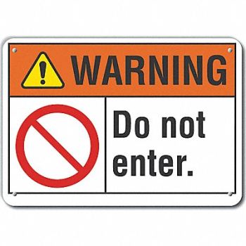 LYLE Exit Entrance Warn Sign 10x14in Plastic, 64RV42
