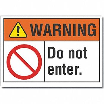 LYLE Exit Entrance Warning Rflct Lbl 5x7in, 64PJ73