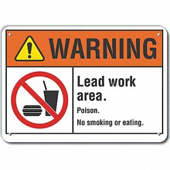 LYLE Lead Hazard Warn Sign 10x14in Plastic, 64RV50
