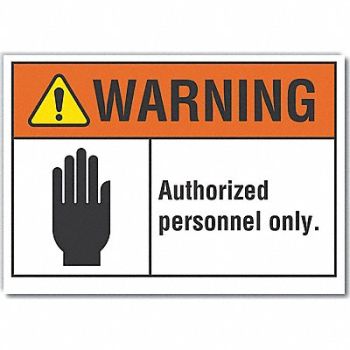 LYLE Auth Person Warn Label 10 in x 14 in, 64PK26