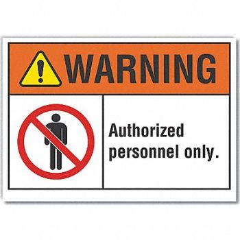 LYLE Auth Person Warning Label 5inx7in, 64PK46