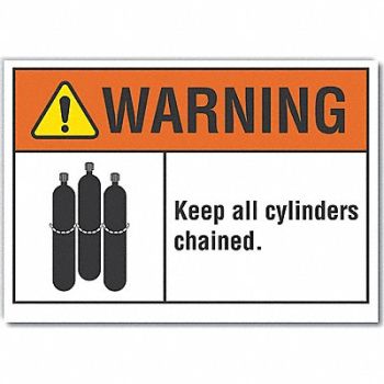 LYLE Cylinder Handling Warning Lbl 5x7in, 64PL13