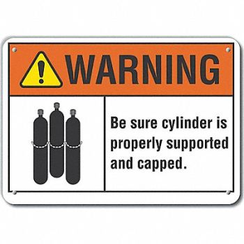 LYLE Rflct Cyl Handling Warn Sign 10x14in, 64PL27