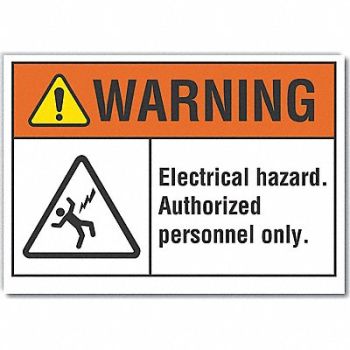 LYLE Elec Hazard Warning Rflctv Label 5inx7in, 64PL43