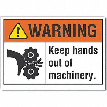 LYLE Keep Hands Clear Warning RflctvLbl 5x7in, 64PL79