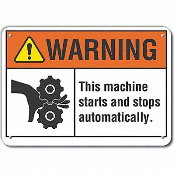 LYLE Alum Machine Operation Warn Sign 10x14in, 64PL81