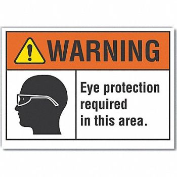 LYLE Eye Warning Rflct Label 5 in x 7 in, 64PM40