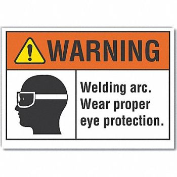 LYLE Eye Warning Rflctv Label 5inx7in, 64PM52