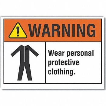 LYLE PPE Warning Rflct Label 5 in x 7 in, 64PM64