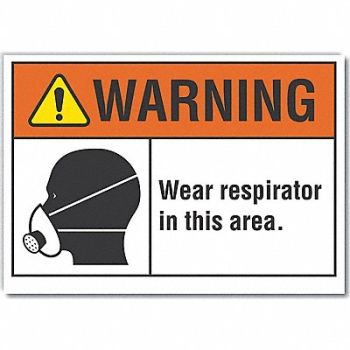 LYLE Resprtr Req Warning Rflct Label 5x7in, 64PM88