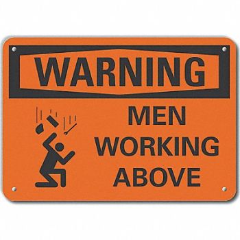 LYLE Rflctv Men Working Warn Sign 10x14in Alu, 64PN33