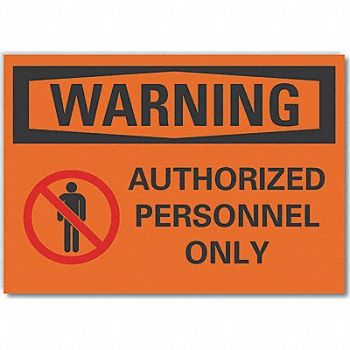 LYLE Auth Person Warning Label 5inx7in, 64PN61
