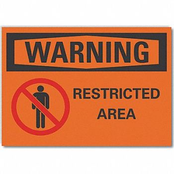 LYLE Restricted Area Warning Rflctv Lbl 5x7in, 64PN85