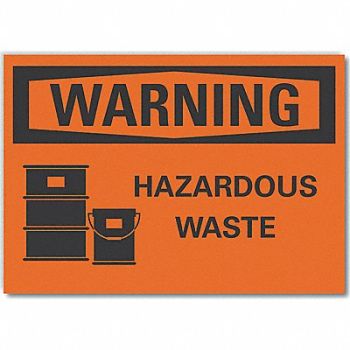 LYLE Hazardous Waste Warning Rflct Lbl 5x7in, 64PP34