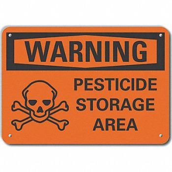 LYLE K3083 Rflctv Pesticide Warn Sign 10x14in Alum, 64PP42