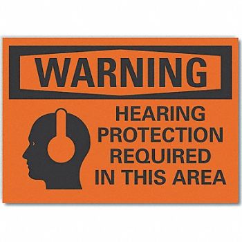 LYLE Hearing Warning Rflct Label 3.5inx5in, 64PP93