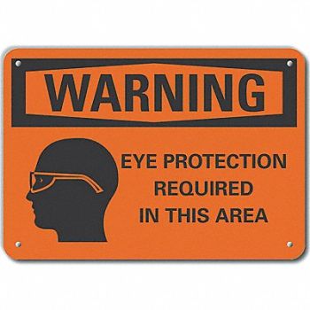 LYLE Rflct Eye Warning Sign 10x14in Alum, 64PR03