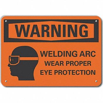 LYLE Rflctv Eye Warning Sign 10x14in Aluminum, 64PR15