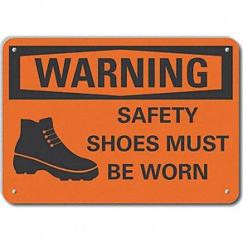 LYLE Rflctv Foot Warning Sign 10inx14in Alum, 64PR27