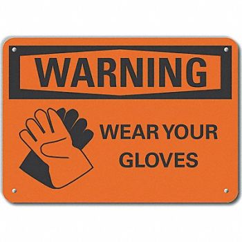 LYLE Rflct Hand Warning Sign 10x14in Alum, 64PR39