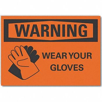 LYLE Hand Warning Rflct Label 5 in x 7 in, 64PR43