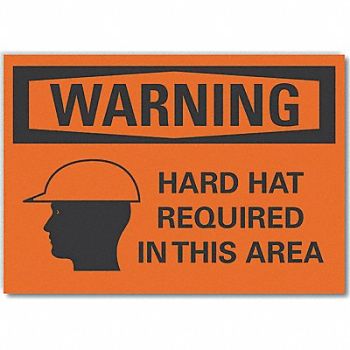LYLE Hard Hat Warning Rflctv Label 5inx7in, 64PR55