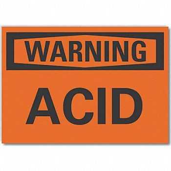 LYLE Acid Warning Rflctv Label 5inx7in, 64PR67