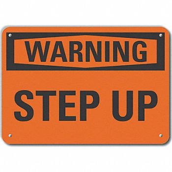 LYLE Rflct Steps Warning Sign 10x14in Alum, 64PR75
