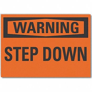 LYLE Steps Warning Rflct Label 5 in x 7 in, 64PR91