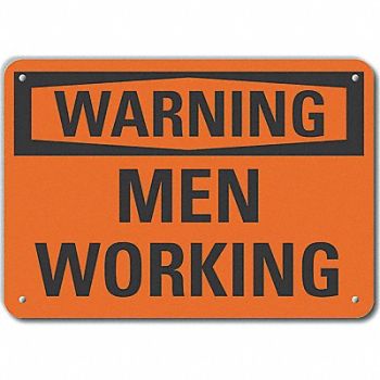 LYLE Rflct Men Working Warn Sign 10x14in Alum, 64PR99