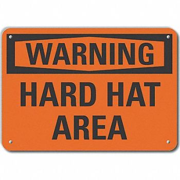 LYLE Alum Hard Hat Warning Sign 10x14in Alum, 64PT30