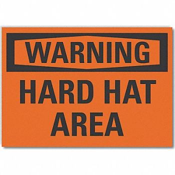 LYLE Hard Hat Warning Rflct Label 5inx7in, 64PT40