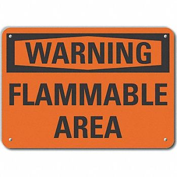 LYLE Alum Flammable Area Warning Sign 7x10in, 64PT53