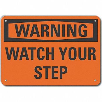 LYLE Alum Steps Warning Sign 7x10in Alum, 64PT65