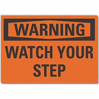 LYLE Steps Warning Rflctv Label 5inx7in, 64PT76