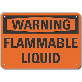 LYLE Rflct Flammable Liquid Warn Sign 10x14in, 64PT96