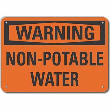 LYLE Rflct Potable Water Warn Sign 10x14in, 64PV09