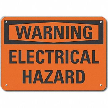 LYLE Rflct Elec Hzrd Warn Sign 10x14in Alum, 64PV21
