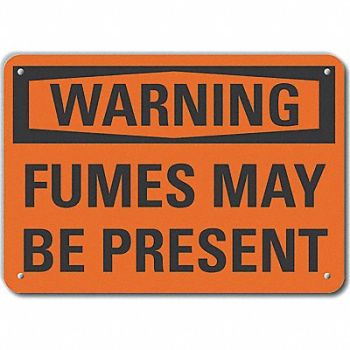 LYLE Rflct Fumes Warning Sign 10x14in Alum, 64PV57
