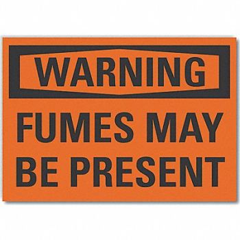 LYLE Fumes Warning Rflct Label 5 in x 7 in, 64PV61