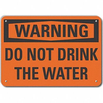 LYLE Rflct Potable Water Warn Sign 10x14in, 64PV69