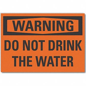 LYLE Potable Water Warning Rflctv Label 5x7in, 64PV73