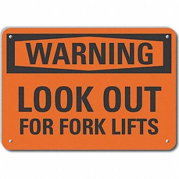 LYLE Alum Lift Truck Traffic Warn Sign 7x10in, 64PV74