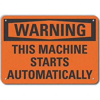LYLE Rflct Mach Operation Warn Sign 10x14in, 64PW42