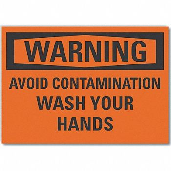 LYLE Wash Hands Warning Rflctive Label 5x7in, 64PW58
