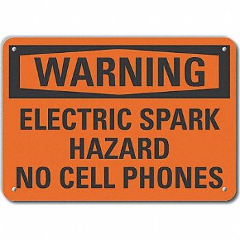 LYLE Rflct No Phone Warning Sign 10x14in Alum, 64PW66