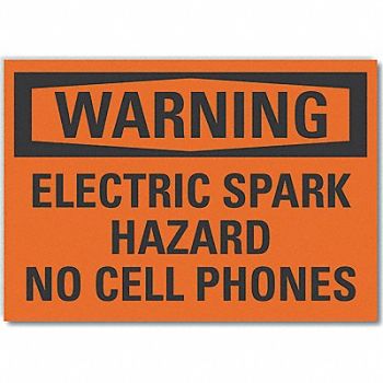LYLE No Phones Warning Lbl 10x14in Polyester, 64PW62