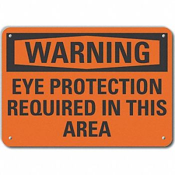 LYLE Rflct Eye Warning Sign 10x14in Alum, 64PW78